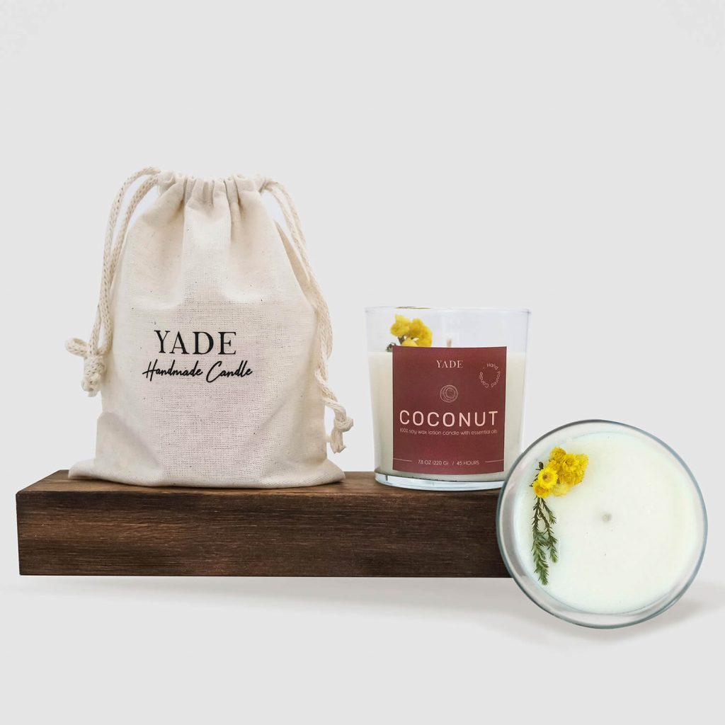 Yade Premium Büyük Soya Mum - Hindistan Cevizi Yade Premium Büyük Soya Mum - Hindistan Cevizi