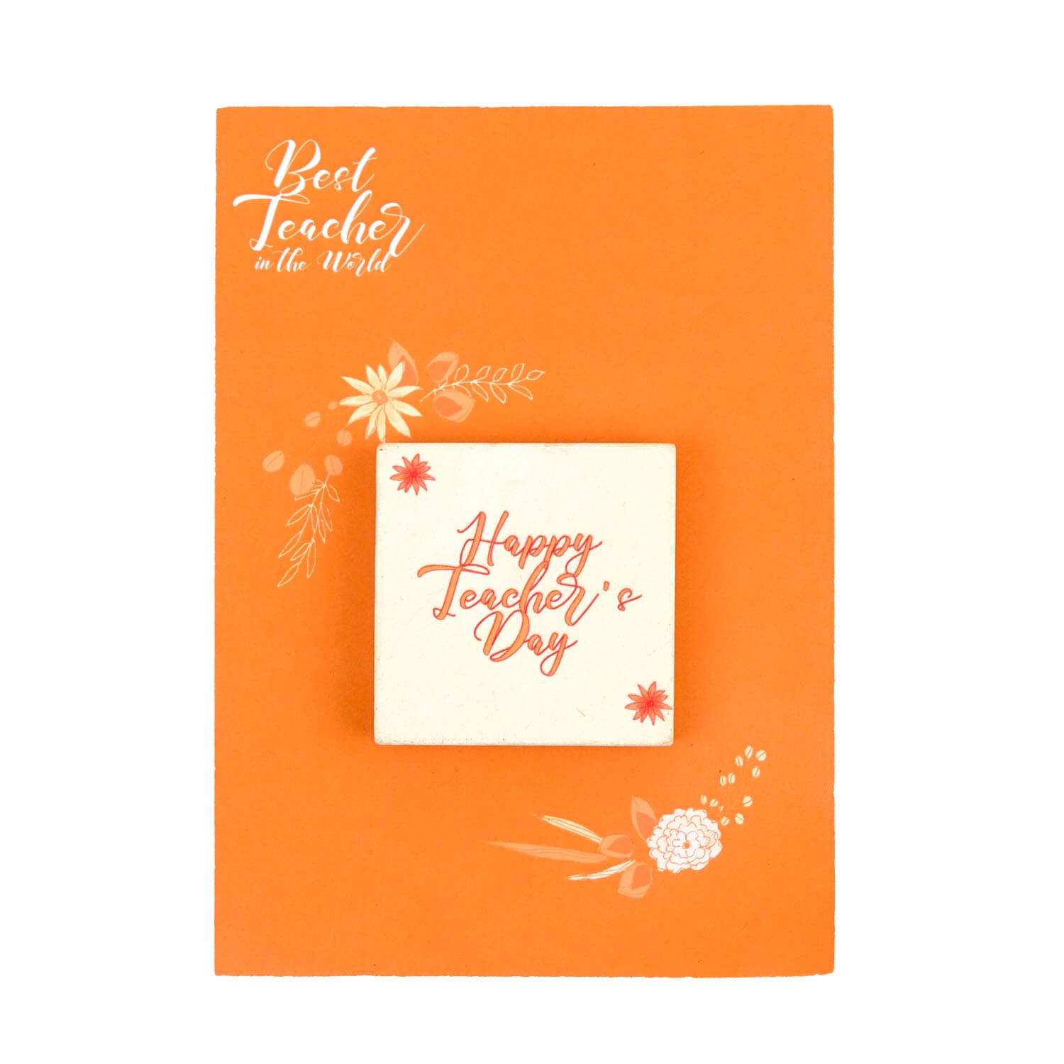 Happy Teacher’s Day Çiçek Desenli Magnet